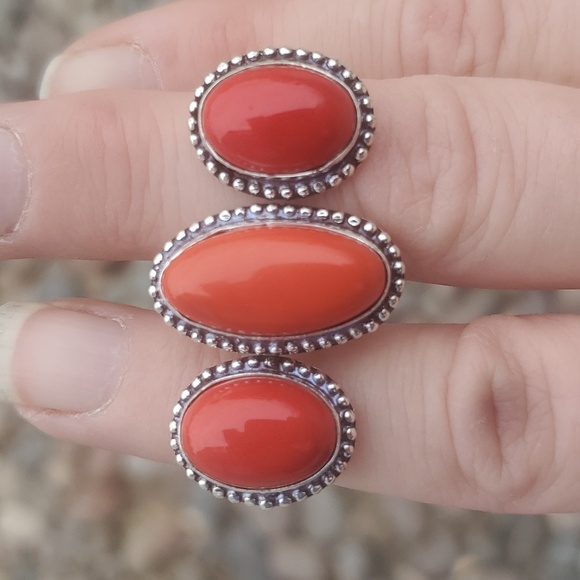 New Coral Double 925 Silver Knuckle Ring. - Picture 13 of 14
